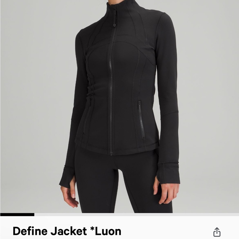 lululemon define jacket luon size 8 black
